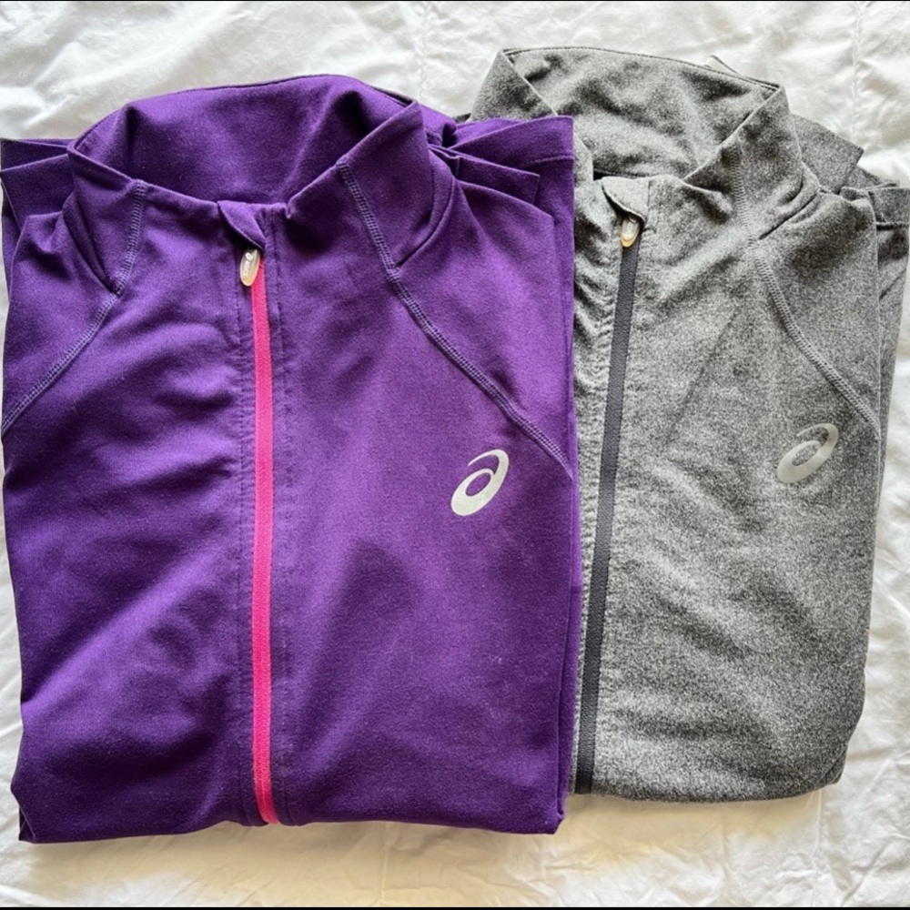 ASICS Long sleeve full zip running jackets BUNDLE of 2